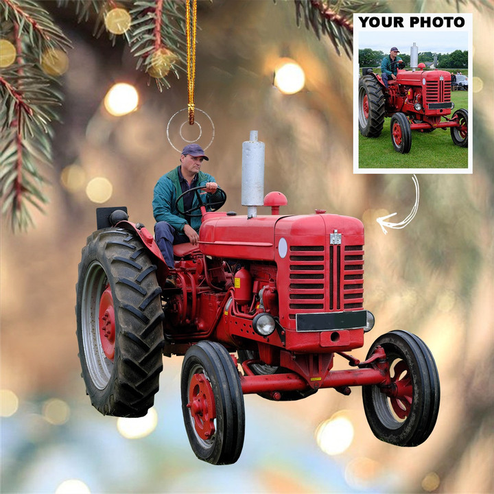 Personalized Photo Tractor Christmas Ornament Tree Decorations Gifts For Tractor Lovers