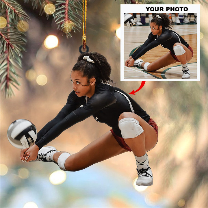 Personalized Photo Volleyball Player Christmas Ornament Best Gifts For Volleyball Players