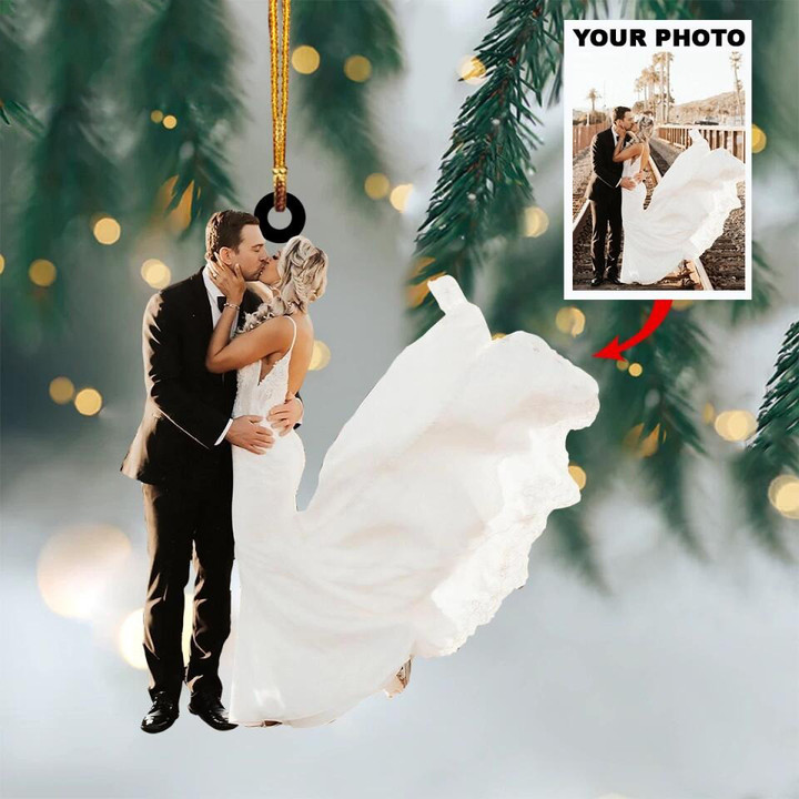 Personalized Image Wedding Ornament 2023 Bride And Groom Christmas Ornament Gifts For Him Her