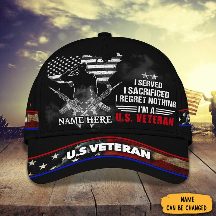 Personalized I Served I Sacrificed Veteran Hat Custom Veteran Baseball Cap Patriotic