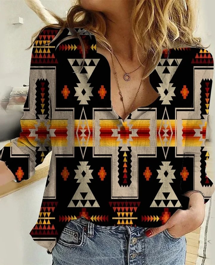 Native American Linen Shirt Pattern Modern Native American Clothing For Women