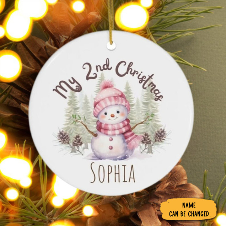 Personalized Snowman My 2nd Christmas Ornament Cute Xmas Ornament Gift Ideas For Family