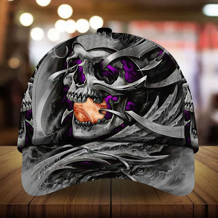 Baseball Skull Design Hat Baseball Lovers Unique Hats For Guys Gifts