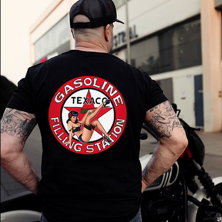 Gasoline Filling Station Sexy Lady Print Men's T-Shirt Best Gifts For Dad
