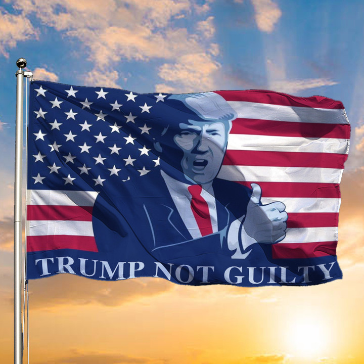 Not Guilty Trump Flag 2024 Ultra MAGA Flag Trump 2024 Merchandise For Sale Gift For Gun Lovers