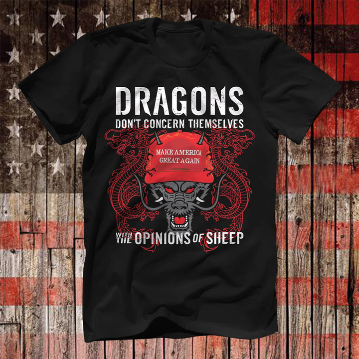 Dragons Vs Sheeps MAGA Trump T-Shirt Trump 2024 Apparel Gift For Patriots