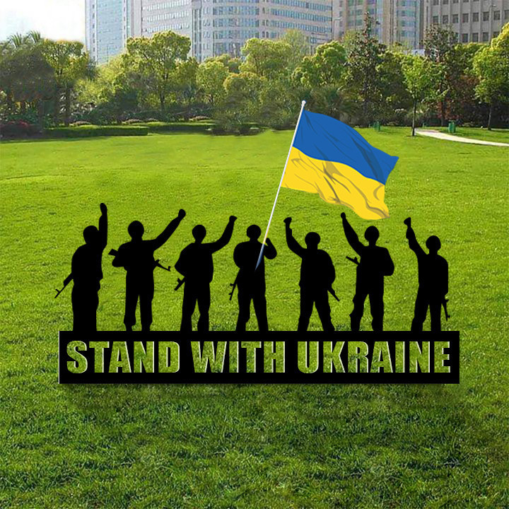 Stand With Ukraine Yard Sign Anti Putin Merch Support For Ukrainian