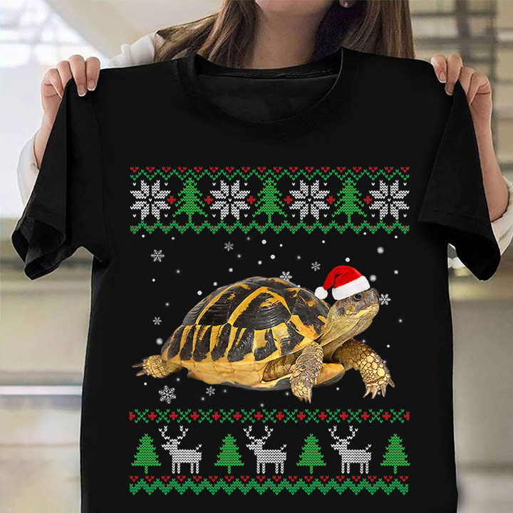 Turtle Santa Ugly Christmas Sweater T-Shirt Fun Animal Ho Ho Ho Shirt Xmas Gifts For Him