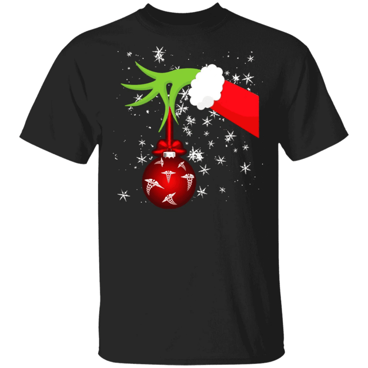 Green Hand Holding Nurse Ornament Christmas Shirt Christmas Gift For Nurse 2023