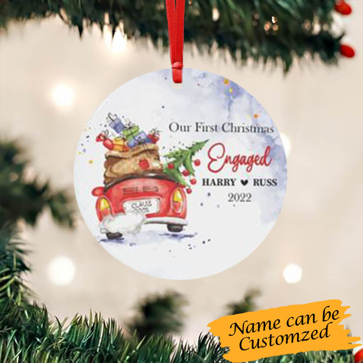 Personalized Our First Christmas Engaged Ornament Christmas Tree Ideas Gift For Fiance