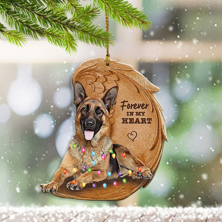 German Shepherd Forever In My Heart Ornament Dog Christmas Tree Ornaments Xmas Tree Decorations