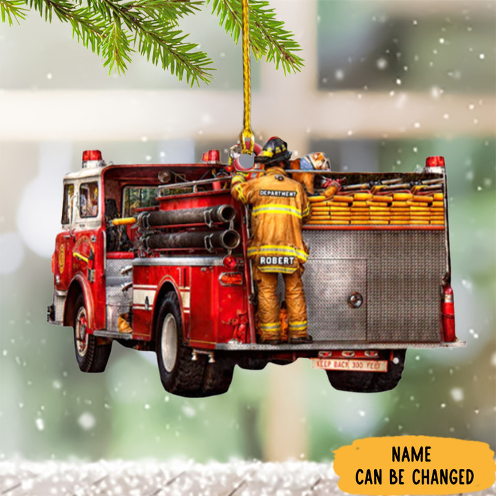 Personalized Firefighter Ornament Fireman Ornaments Christmas Tree Decorating Ideas
