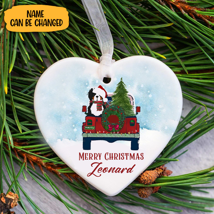 Personalized Merry Christmas Ornament Heart Shape Christmas Tree Decorations 2023