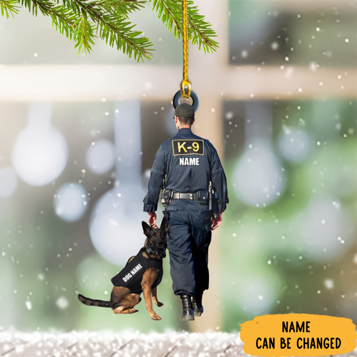 Personalized Dog Trainer Police Christmas Ornament Police Officer Ornaments Decor Gifts