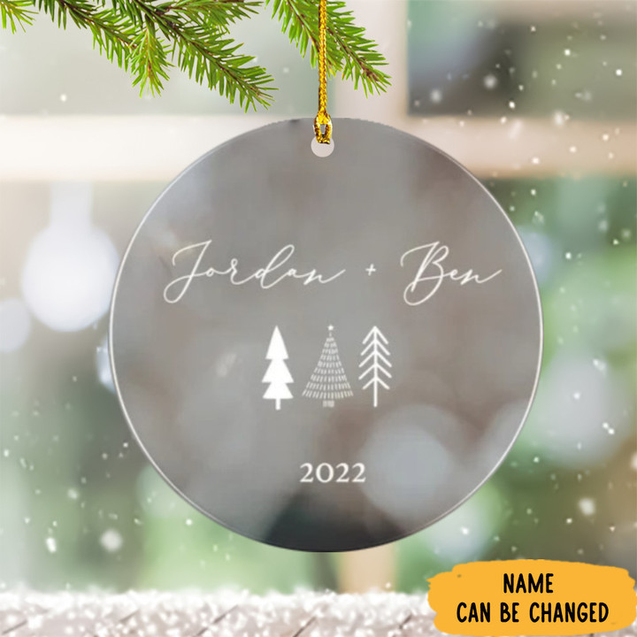 Custom Engagement Christmas Ornament Personalized Engagement Ornaments Gift For Couple