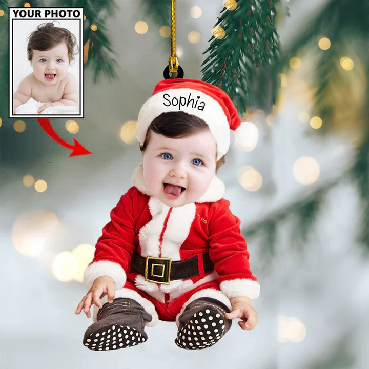 Personalized Photo Babys First Christmas Ornament Cute Christmas Tree Decoration 2023