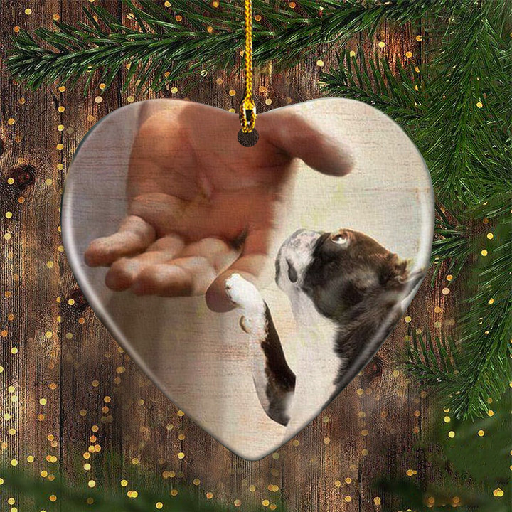 Boston Terrier Ornament 2023 Christmas Tree Ornament Boston Terrier Take My Hand Jesus