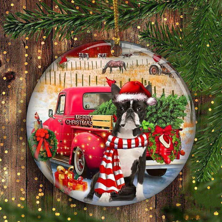 Boston Terrier Christmas Ornament 2023 Best Christmas Tree Decorations Gifts For Dog Lovers
