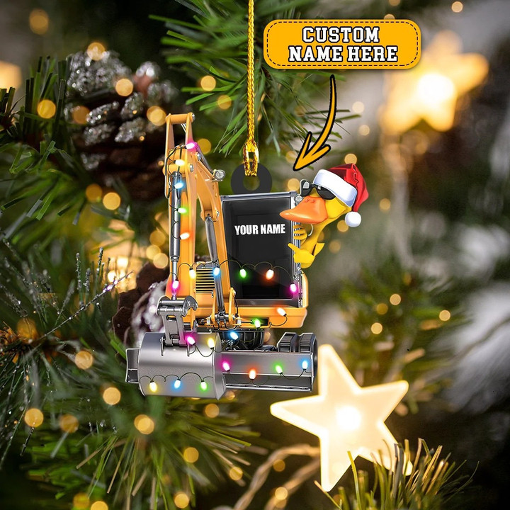 Customized Excavator Ornament Excavator Christmas Tree Ornament Construction Workers Gifts