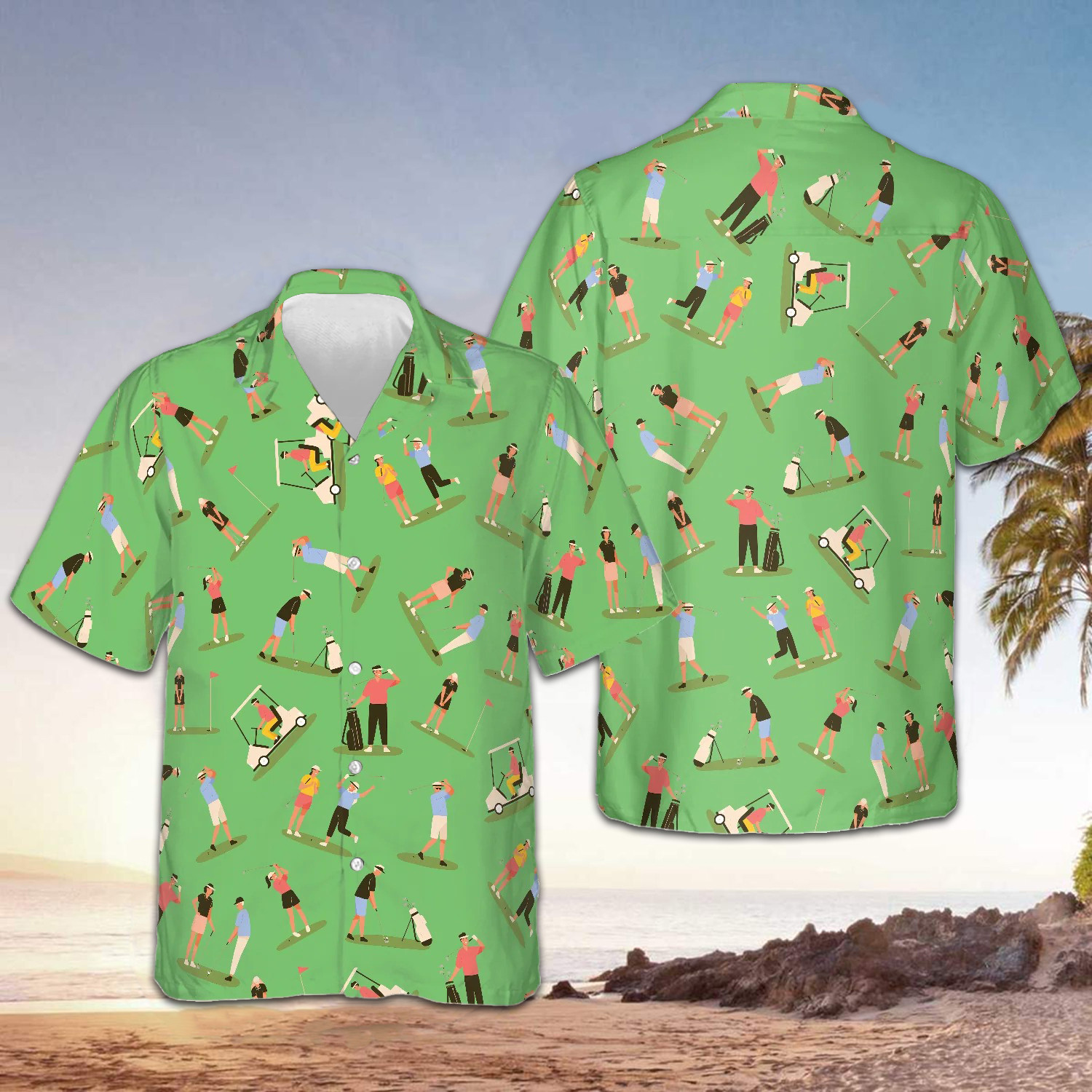 Collection Of Golf Players Hawaiian Shirt Golf Themed Hawaiian Shirt A ...