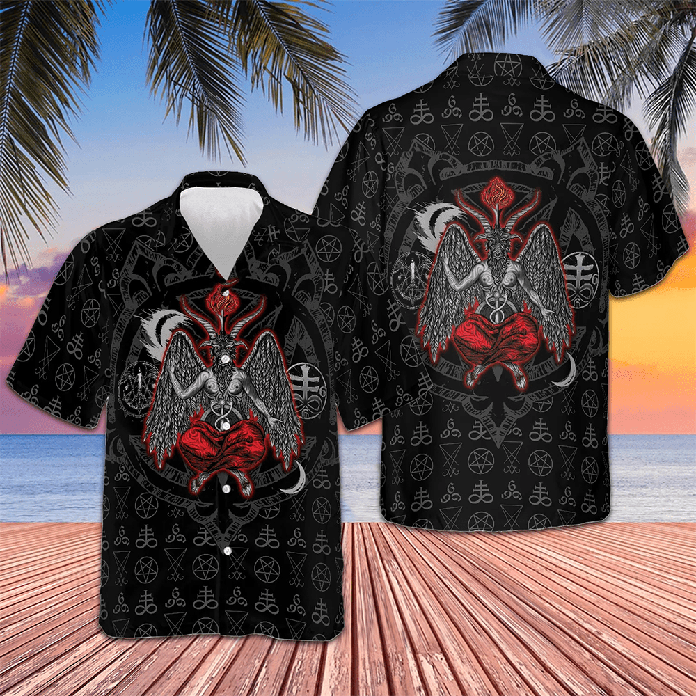 Baphomet Demon Satanism Pentagram Hawaiian Shirt Best Summer Shirts Fo ...