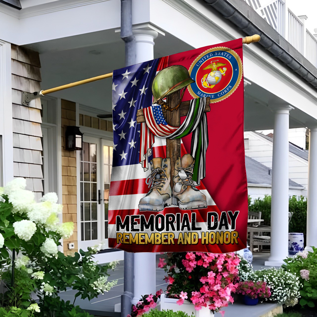 Marine Veterans Memorial Day Remember And Honor Flag Proud USMC Vetera ...