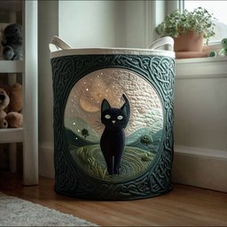 Midnight Guardian Quilted Laundry Basket NCU0PTT1637