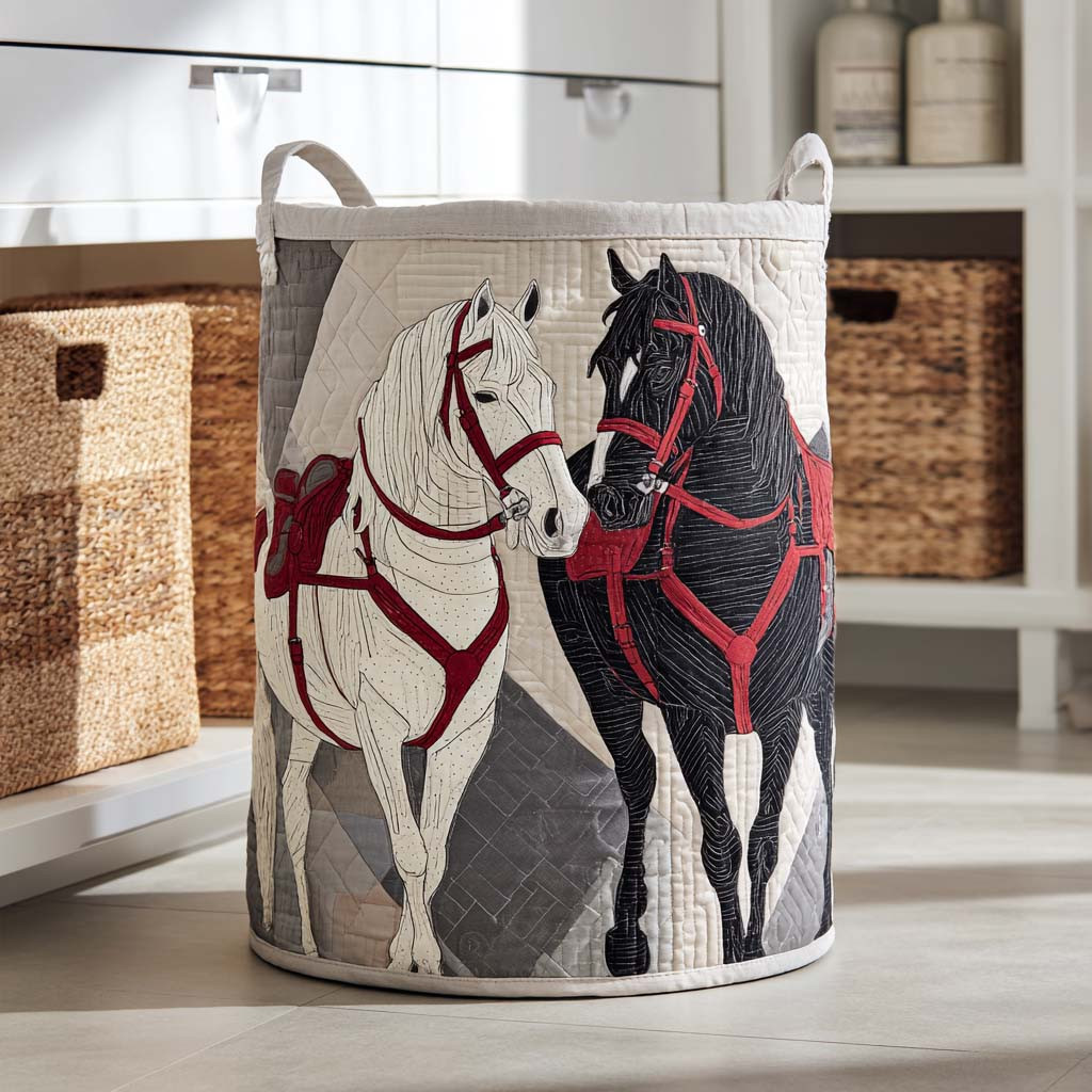 Twin Steed Quilted Laundry Basket NCU0NXD414