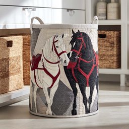 Twin Steed Quilted Laundry Basket NCU0NXD414