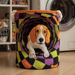 Beagle Spiral Tunnel Quilted Laundry Basket NCU0NXD329