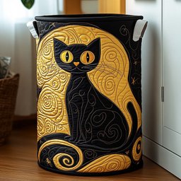Moonlight Paws Quilted Laundry Basket NCU0PVL507