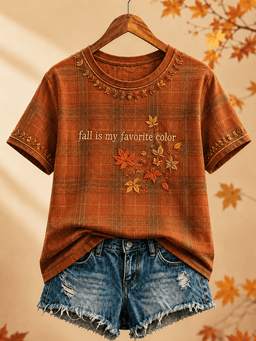 Fall Is My Favorite Color T-Shirt Maple Leaves Acorns Merch Gifts For Wife Who Has Everything