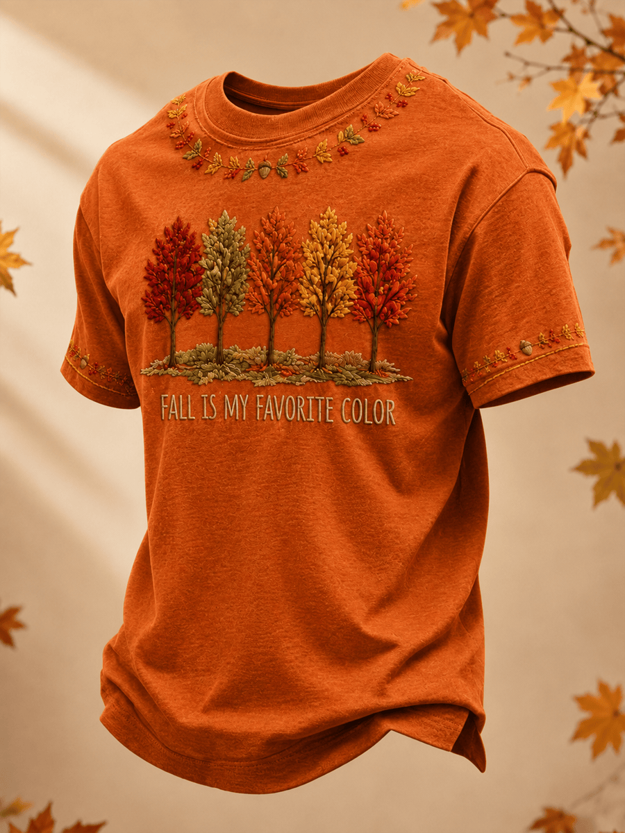 Fall Is My Favorite Color T-Shirt Autumn Trees Leaves Acorn Merch Unique Gift