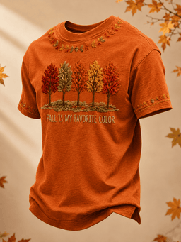 Fall Is My Favorite Color T-Shirt Autumn Trees Leaves Acorn Merch Unique Gift
