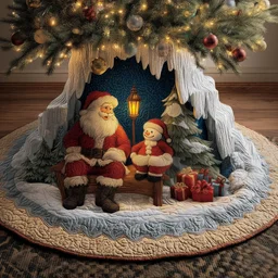 Christmas Duo Quilted Tree Skirt Christmas Gift