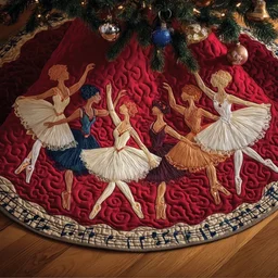 Ballet Stage Quilted Tree Skirt Christmas Gift