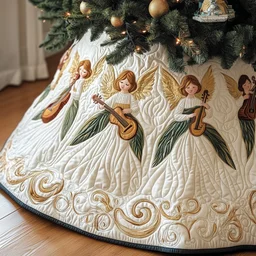 Christmas Angel Quilted Tree Skirt Christmas Gift