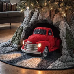 Cave Truck Quilted Tree Skirt Christmas Gift