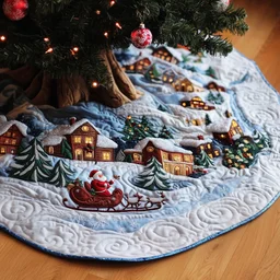 Christmas Winter Wonderland Quilted Tree Skirt Christmas Gift