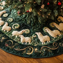 Christmas Sheep Quilted Tree Skirt Christmas Gift