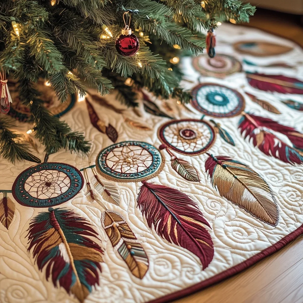 Dreamcatcher Quilted Tree Skirt Christmas Gift