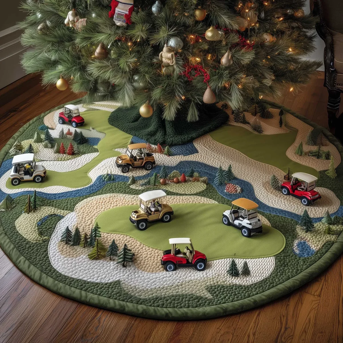 Greenside Quilted Tree Skirt Christmas Gift