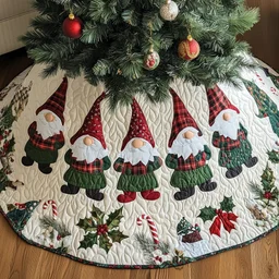 Elf Magic Christmas Quilted Tree Skirt Christmas Gift
