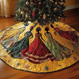 Divine Roots Quilted Tree Skirt Christmas Gift