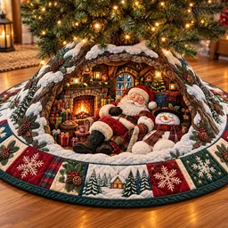 Holiday Character Quilted Tree Skirt Christmas Gift