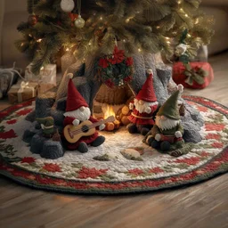 Gnome Campfire Quilted Tree Skirt Christmas Gift