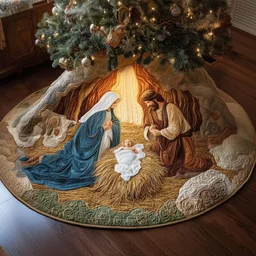 Divine Cradle Quilted Tree Skirt Christmas Gift