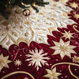 Christmas Snowflakes Quilted Tree Skirt Christmas Gift