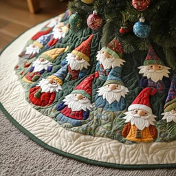 Gnome Quilted Tree Skirt Christmas Gift