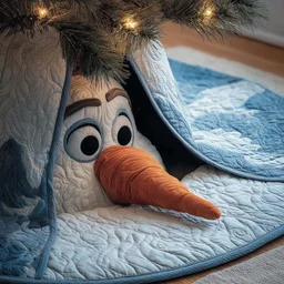 Dapper Snowman Quilted Tree Skirt Christmas Gift